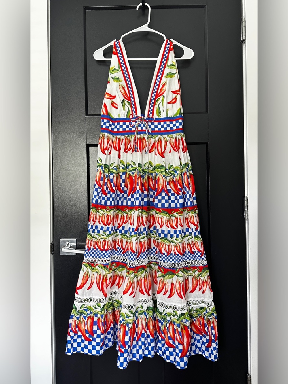 Farm Rio Picnic Peppers Ainika Midi Dress Size Medium - Picture 4 of 16